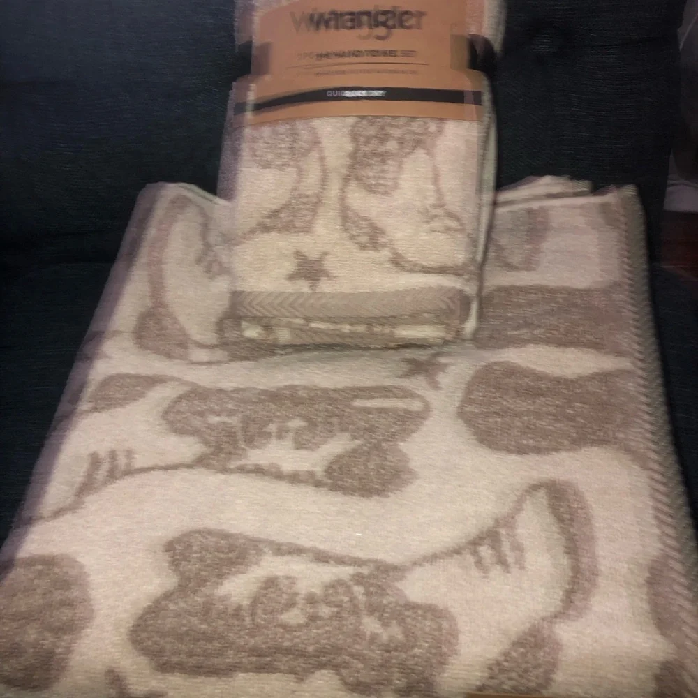 🤎 Wrangler cowboy boots themed towel set - 3 pieces